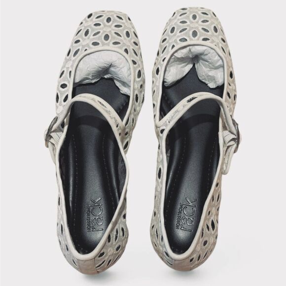 Acinda White and Black Floral Mary Jane Flats - Picture 4 of 16